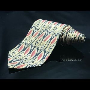 Zinc Tie Silk Gold Ruby Red Black Necktie